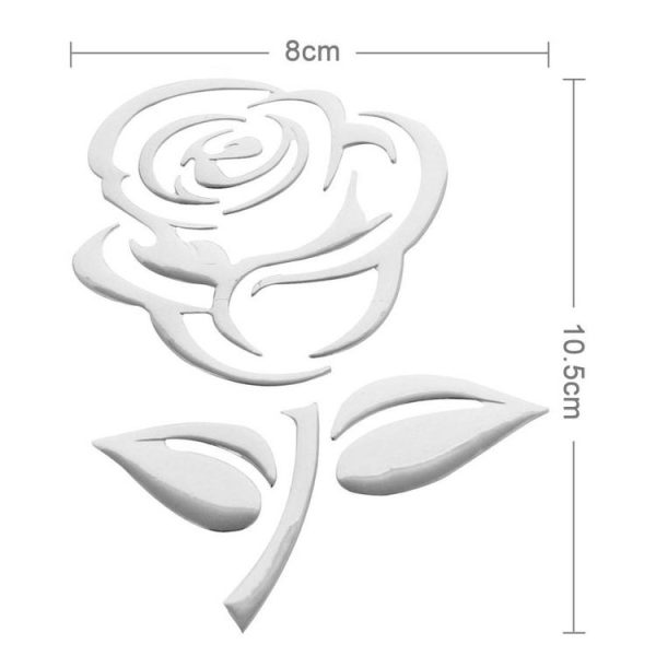 3D Rose Pattern Car Sticker, Size: 10.5cm x 8cm (approx.) (Silver) - Image 2