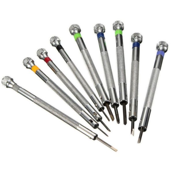 9 PCS 0.5mm-2.5mm Watch Repair Screwdriver Tools Set Kit (Silver) - Image 3