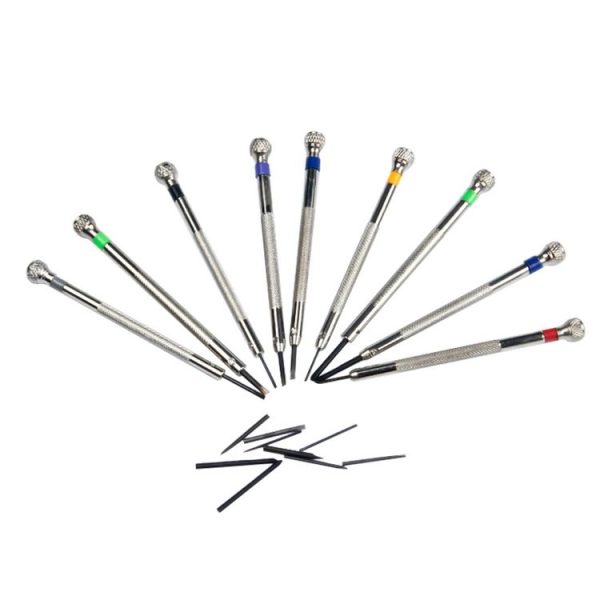 9 PCS 0.5mm-2.5mm Watch Repair Screwdriver Tools Set Kit (Silver) - Image 4