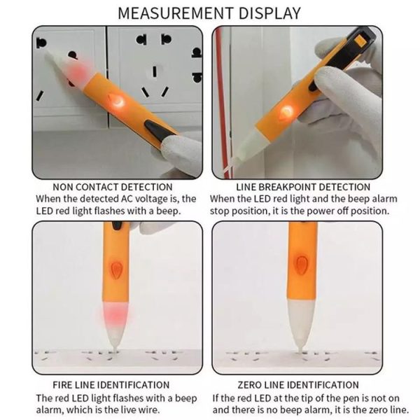 Pen Non-contact AC Voltage Alert Detector 90V-1000V (Yellow) - Image 5