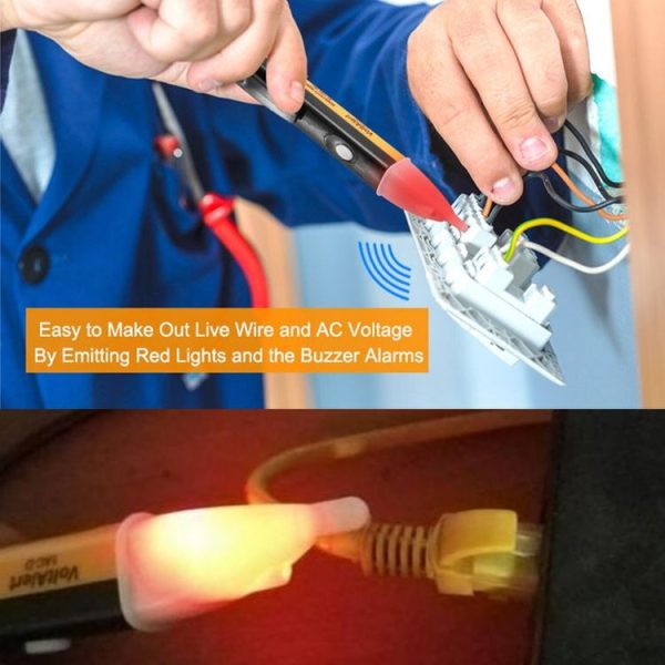 Pen Non-contact AC Voltage Alert Detector 90V-1000V (Yellow) - Image 6