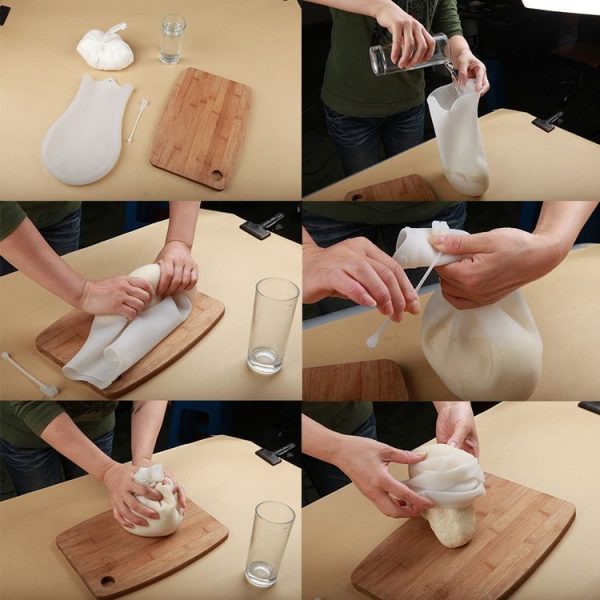 Silicone Kneading Dough Bag Dough Making Flour Mixer Maker Kitchen Tools for Pasta Flour Food, Size: 32.5cm x 23cm (White) - Image 3