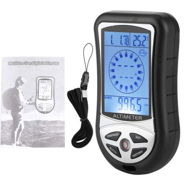 8 in 1 (Altimeter + Weather + Altitude + Compass + Thermometer + Clock + Calender + LED Backlight) Multifunction Digital Altimeter Watch Compass - Image 4