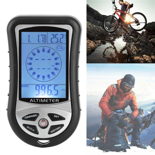 8 in 1 (Altimeter + Weather + Altitude + Compass + Thermometer + Clock + Calender + LED Backlight) Multifunction Digital Altimeter Watch Compass - Image 6
