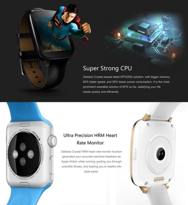 Zeblaze Crystal Bluetooth 4.0 Waterproof IP67 Fitness Tracker Smart Watch for iOS / Android, Support Pedometer Sleep Monitor Call Reminder Anti-lost Remote Camera (White) - Image 9