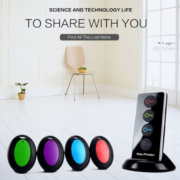 Lenuo Smart Remote Wireless Key Finder with LED Flashlight, 1 RF Transmitter and 4 Receivers (Black) - Image 4