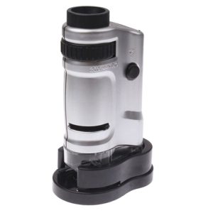 20X - 40X Magnification Zoom Lens Pocket Microscope with LED Light (Silver)