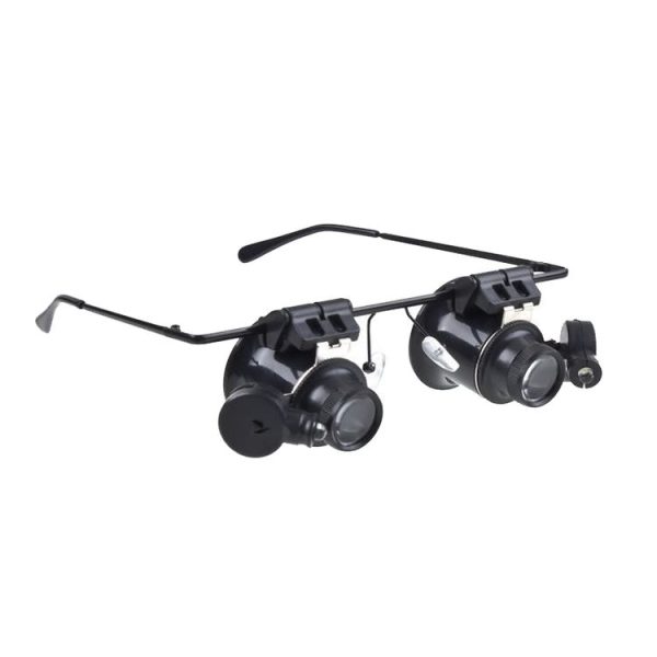 20X Glasses Type Watch Repair Loupe Magnifier with LED Light (Black) - Image 2