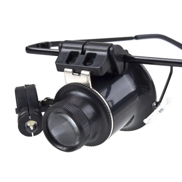20X Glasses Type Watch Repair Loupe Magnifier with LED Light (Black) - Image 4