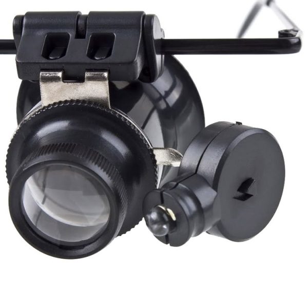 20X Glasses Type Watch Repair Loupe Magnifier with LED Light (Black) - Image 5