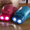3 PCS Hand Press Powered Cartoon Pig Shaped Flashlight, Emergency LED, 2 Lights, with Strap, Random Color Delivery - Image 6