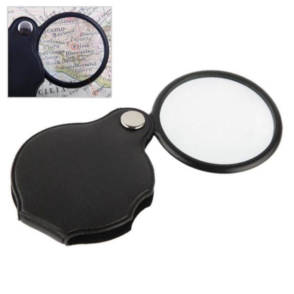 10 PCS 5X 50mm Magnifier Pocket Folding Magnifying Glass Loupe Pocket Spiegel (Black) - Image 2