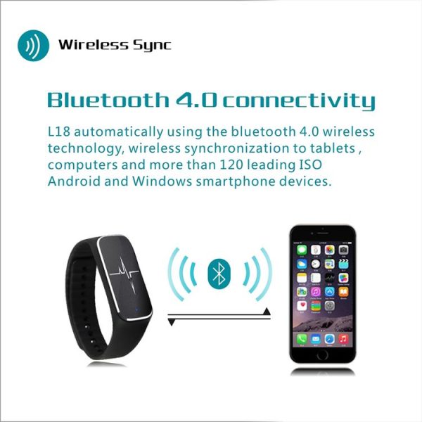 L18 Bluetooth 4.0 Smart Bracelet, Support Pedometer / Mood / Blood Pressure / Heart Rate Monitor / Sleep Monitor / Fatigue State (Blue) - Image 5