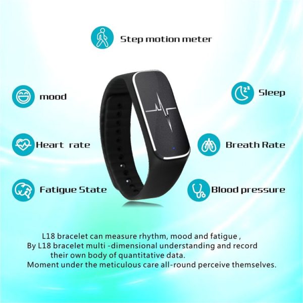 L18 Bluetooth 4.0 Smart Bracelet, Support Pedometer / Mood / Blood Pressure / Heart Rate Monitor / Sleep Monitor / Fatigue State (Blue) - Image 7