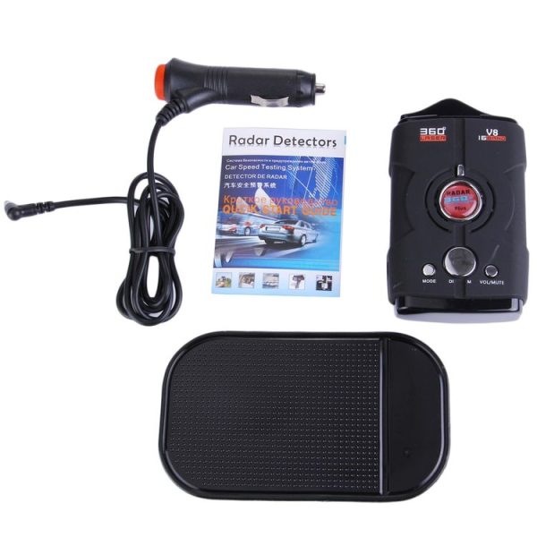 V8 Black 180 Degrees Full-Band Scanning Advanced Radar Detectors and Laser Defense Systems, Built-in Loud Speaker (English Only), Detectable Distance: 200-400m (Black) - Image 6