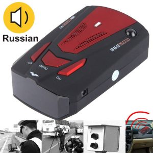 High Performance 360 Degrees Full-Band Scanning Car Speed Testing System / Detector Radar, Built-in Russian Voice Broadcast (Black Red)
