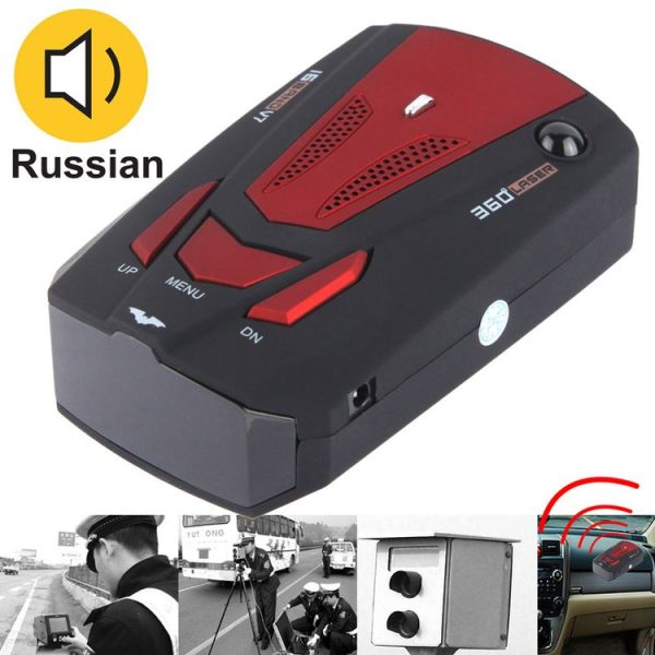 High Performance 360 Degrees Full-Band Scanning Car Speed Testing System / Detector Radar, Built-in Russian Voice Broadcast (Black Red) - Image 2