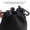 Neoprene SLR Camera Lens Carrying Bag Pouch Bag with Carabiner, Size: 8x10cm (Black) - Image 6