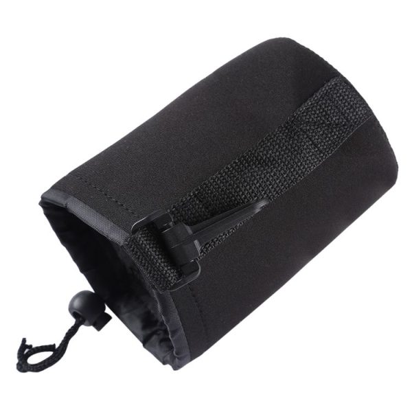 Neoprene SLR Camera Lens Carrying Bag Pouch Bag with Carabiner, Size: 10x14cm (Black) - Image 4