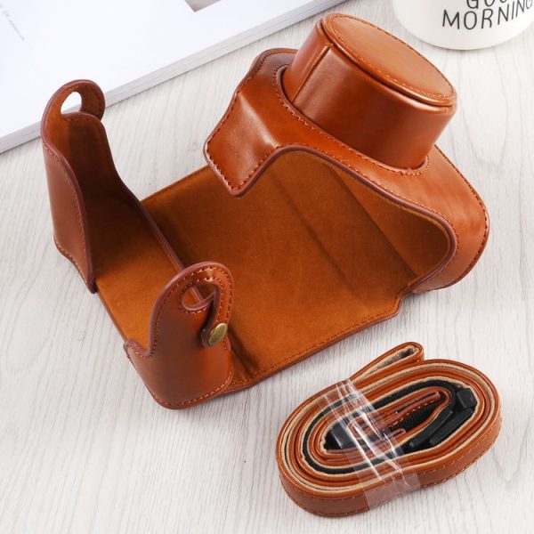 Full Body Camera PU Leather Case Bag with Strap for FUJIFILM X10 / X20 (Brown) - Image 5