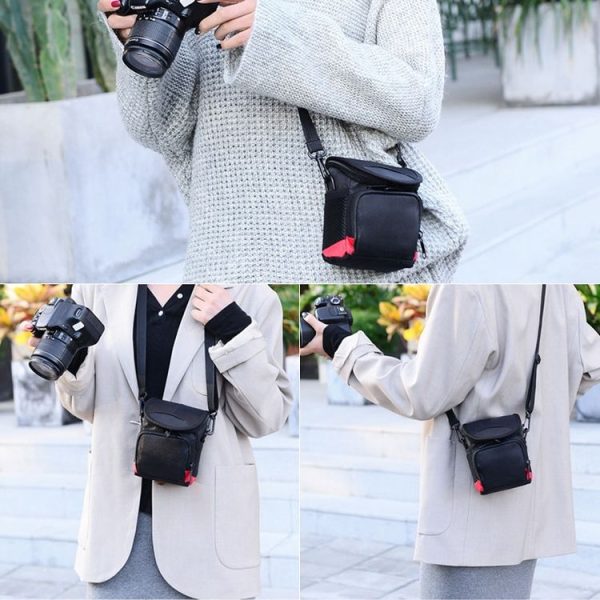 Universal Mini Digital Cloth Camera Bag with Strap, Size: 115 x 105 x 155mm (Black) - Image 7
