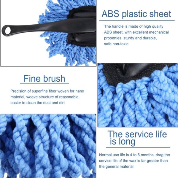KANEED SL-915 Car Dash Duster Washable Microfiber Interior and Exterior Surface Cleaner Wax Treated Professional Detailing Tool, Size: 34 x 19cm (Blue) - Image 4