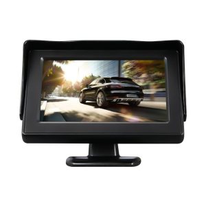 4.3 inch Car Color Monitor with Adjustable Angle Holder & Universal Sunshade, Dual Video Input