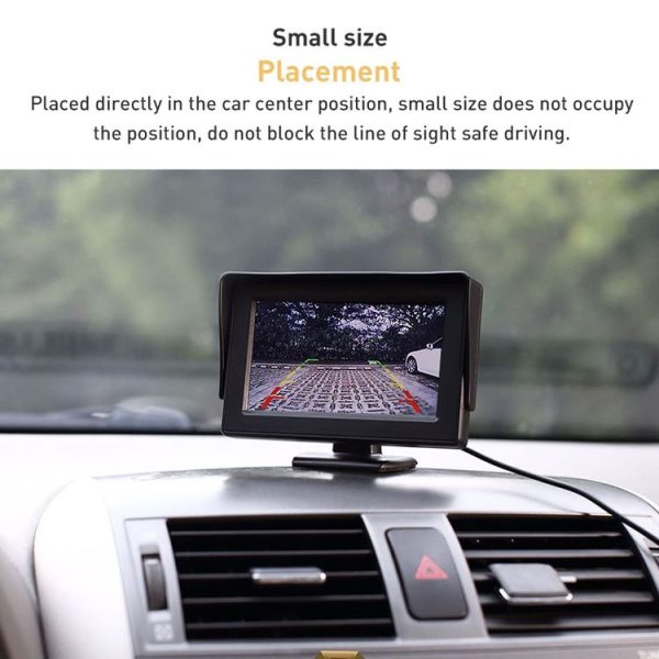 4.3 inch Car Color Monitor with Adjustable Angle Holder & Universal Sunshade, Dual Video Input - Image 7