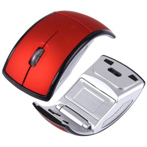 Wireless 2.4GHz 800-1200-1600dpi Snap-in Transceiver Folding Wireless Optical Mouse / Mice (Red)