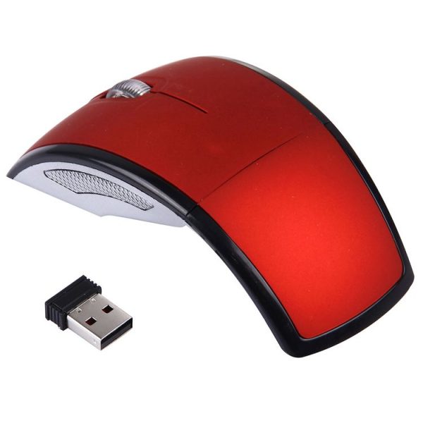 Wireless 2.4GHz 800-1200-1600dpi Snap-in Transceiver Folding Wireless Optical Mouse / Mice (Red) - Image 4