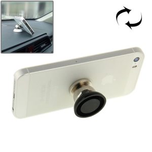 Magnet 360 Degree Rotating Mini Car Mount Metal Holder Kit, For iPhone, Galaxy, Huawei, Xiaomi, Lenovo, Sony, LG, HTC and Other Smartphones (Black)