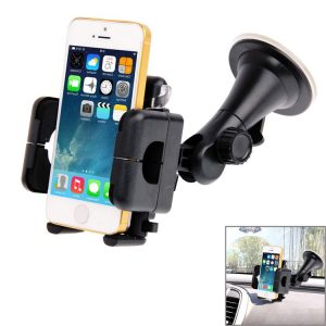 Universal 360 Degree Rotation Suction Cup Car Holder / Desktop Stand, For iPhone, Galaxy, Sony, Lenovo, HTC, Huawei, and other Smartphones of Width: 5.1cm- 10.5cm (Black)