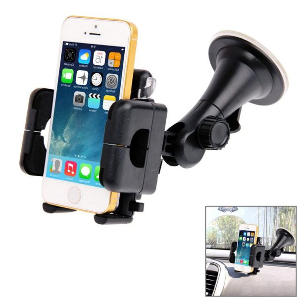 Universal 360 Degree Rotation Suction Cup Car Holder / Desktop Stand, For iPhone, Galaxy, Sony, Lenovo, HTC, Huawei, and other Smartphones of Width: 5.1cm- 10.5cm (Black) - Image 2