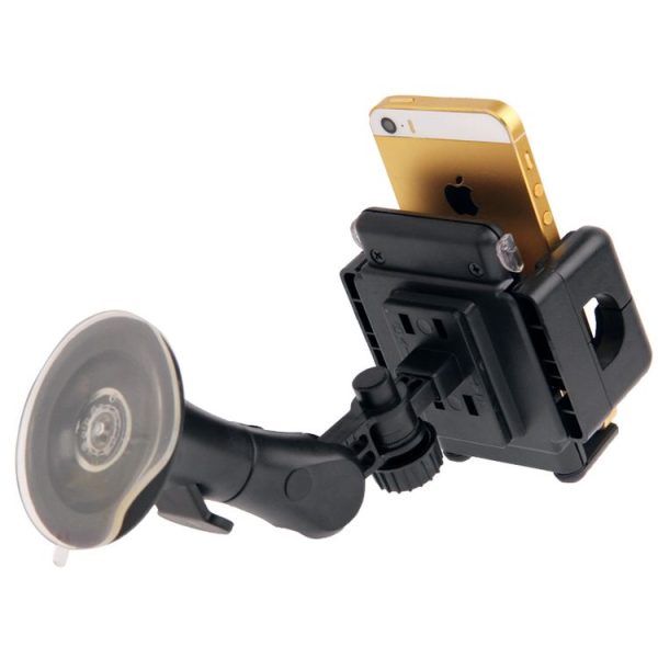Universal 360 Degree Rotation Suction Cup Car Holder / Desktop Stand, For iPhone, Galaxy, Sony, Lenovo, HTC, Huawei, and other Smartphones of Width: 5.1cm- 10.5cm (Black) - Image 3