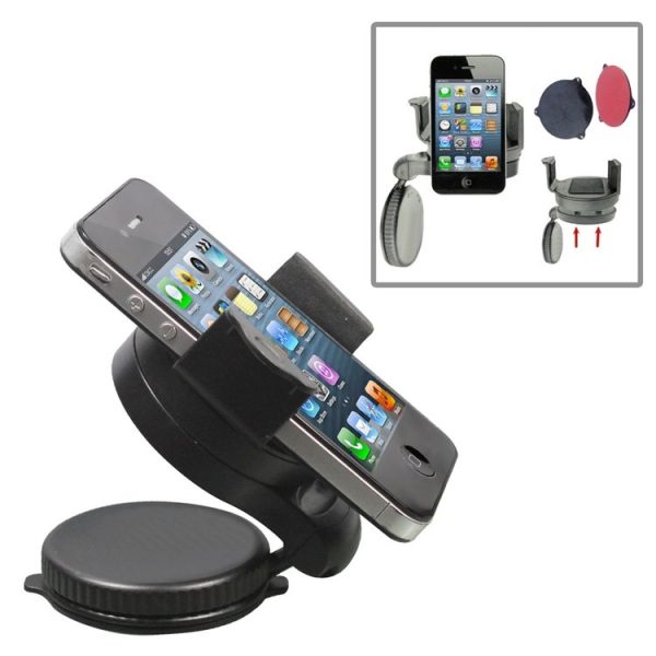 Universal Windshield 90 Degrees Rotation Car Holder, For iPhone, Galaxy, Sony, Lenovo, HTC, Huawei, and other Smartphones of width 75mm or Less) - Image 5