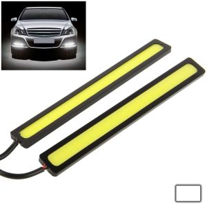 2 x 6W DIY White LED Daytime Running Light / DRL Lamp, Length: 17cm (Black)