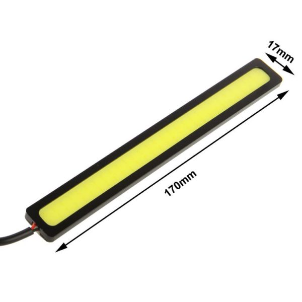 2 x 6W DIY White LED Daytime Running Light / DRL Lamp, Length: 17cm (Black) - Image 3