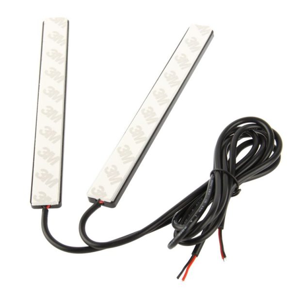 2 x 6W DIY White LED Daytime Running Light / DRL Lamp, Length: 17cm (Black) - Image 4