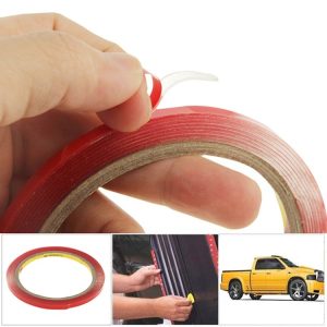 10 PCS Universal Car Transparent Double Sided Adhesive Tape, Width: 6mm (Red)