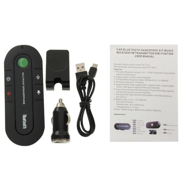 Bluetooth V4.1 Hands Free Kit Transmitter with SIRI / Music (Black) - Image 8