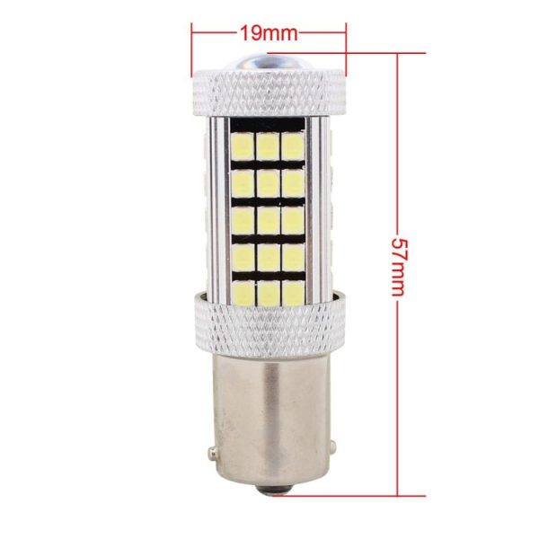 2 PCS 1156 / BA15S 12.6W 630LM 6500K White Light 2835 SMD 66 LED Car Brake / Steering Light, DC12V - Image 4