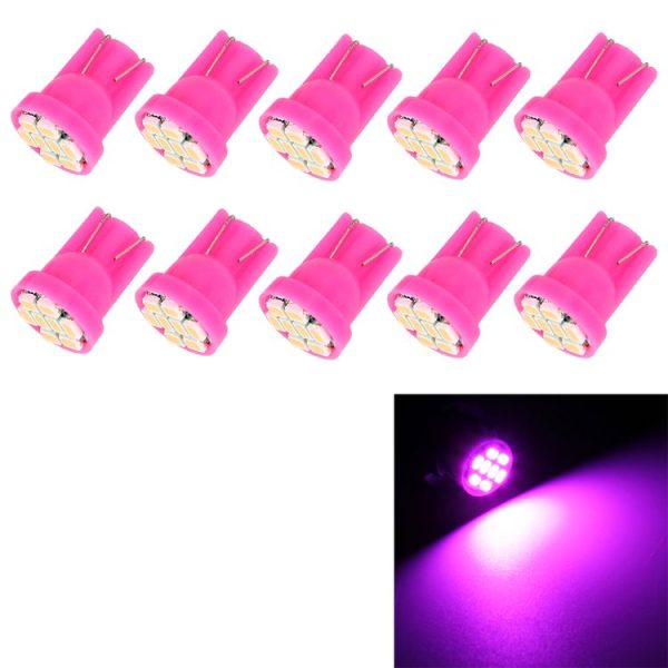 10 PCS T10 8 LED Car Signal Light Bulb (Pink Light)