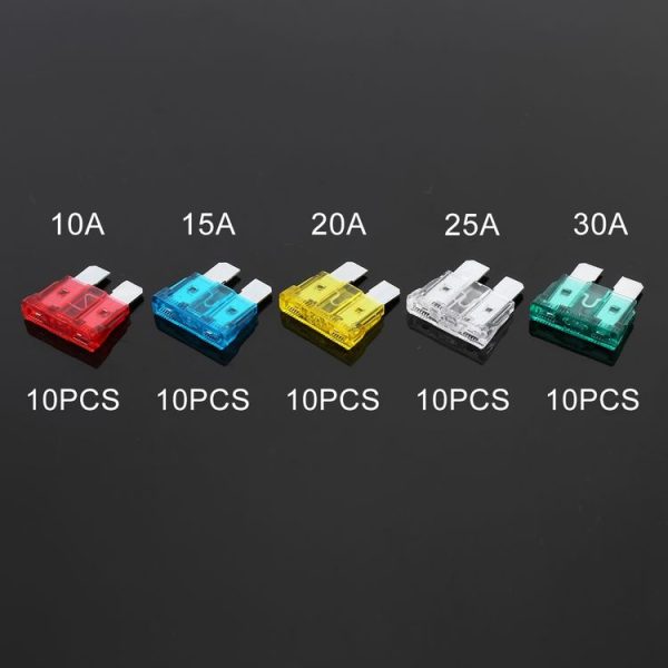 50 PCS 10A / 15A / 20A / 25A / 30A Blade Fuses Set for Car Vehicle - Image 3