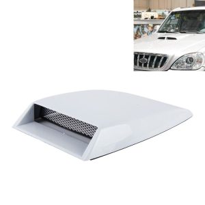 Car Turbo Style Air Intake Bonnet Scoop for Car Decoration (White)