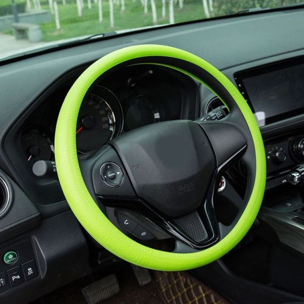 Glowing Lighting Silicone Rubber Car Steering Wheel Cover, Outside Diameter: 36cm (Green)