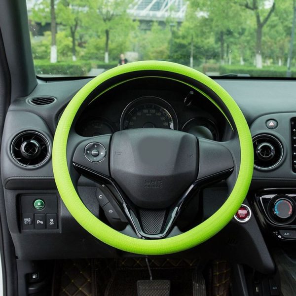 Glowing Lighting Silicone Rubber Car Steering Wheel Cover, Outside Diameter: 36cm (Green) - Image 6