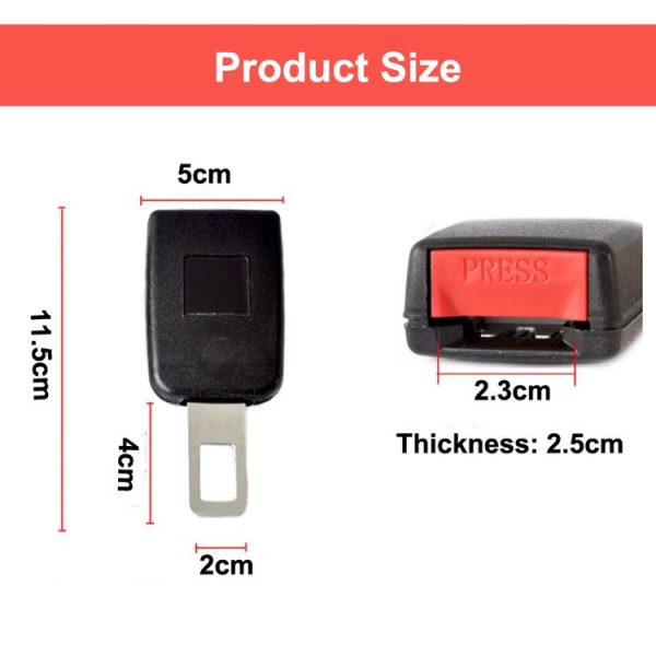 2 PCS Universal Car Seat Belt Extension Buckle (Khaki) - Image 3