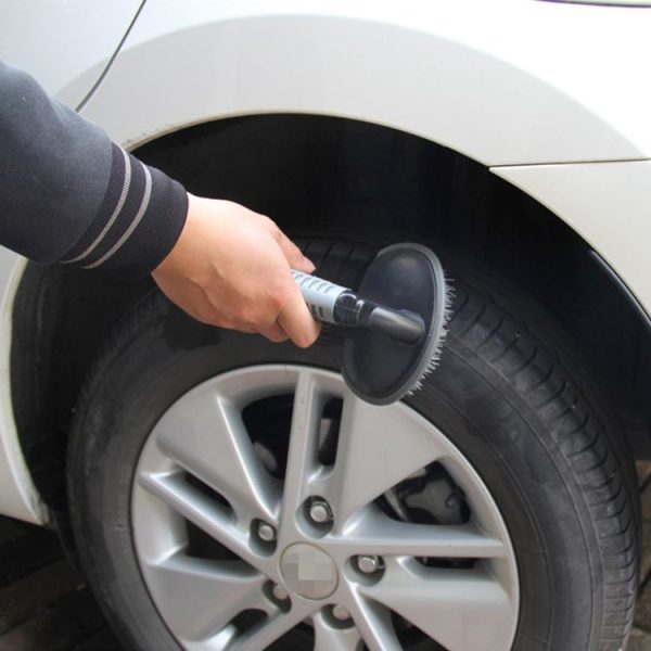 KANEED Car Motorcycle Washing Tool Car Tyre / Wheel Wash Cleaning Brush with Handle (Grey) - Image 6