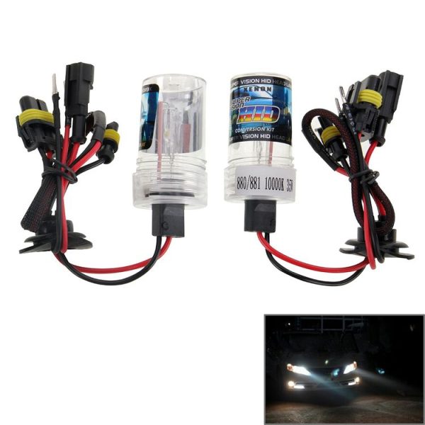 DC12V 35W H27 / 880 / 881 HID Xenon Light Single Beam Super Vision Waterproof Head Lamp, Color Temperature: 6000K, Pack of 2