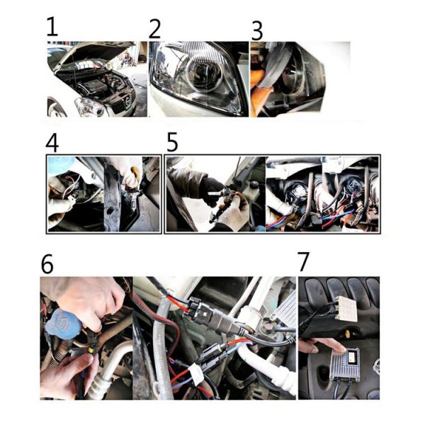 DC12V 35W H4-3 HID Xenon Light Single Beam Super Vision Waterproof Head Lamp with One Cable, Color Temperature: 6000K, Pack of 2 - Image 8